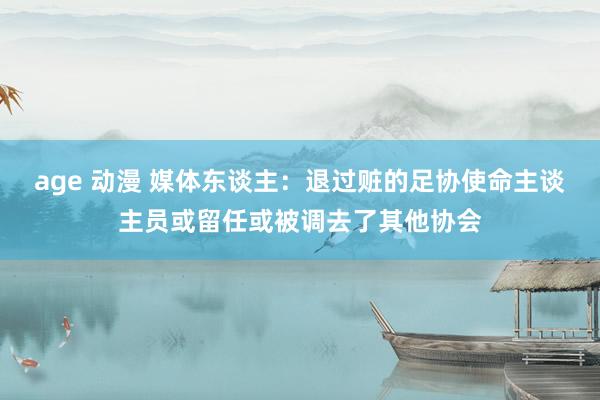 age 动漫 媒体东谈主：退过赃的足协使命主谈主员或留任或被调去了其他协会
