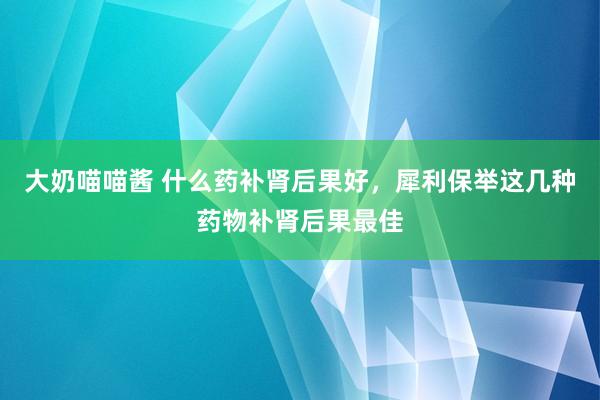 大奶喵喵酱 什么药补肾后果好，犀利保举这几种药物补肾后果最佳