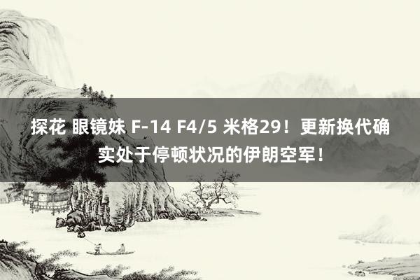 探花 眼镜妹 F-14 F4/5 米格29！更新换代确实处于停顿状况的伊朗空军！