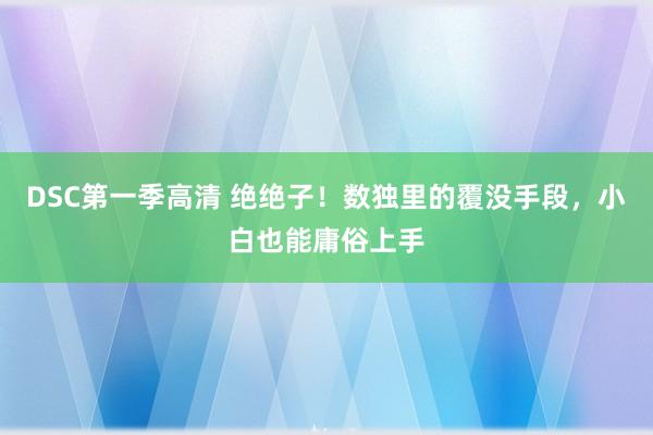 DSC第一季高清 绝绝子！数独里的覆没手段，小白也能庸俗上手